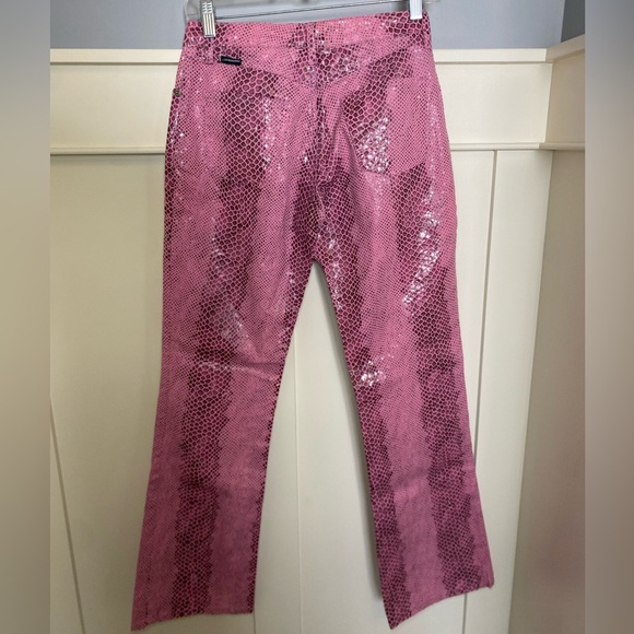Vintage Acquaverde pink snakeskin flared pants - Picture 2 of 13